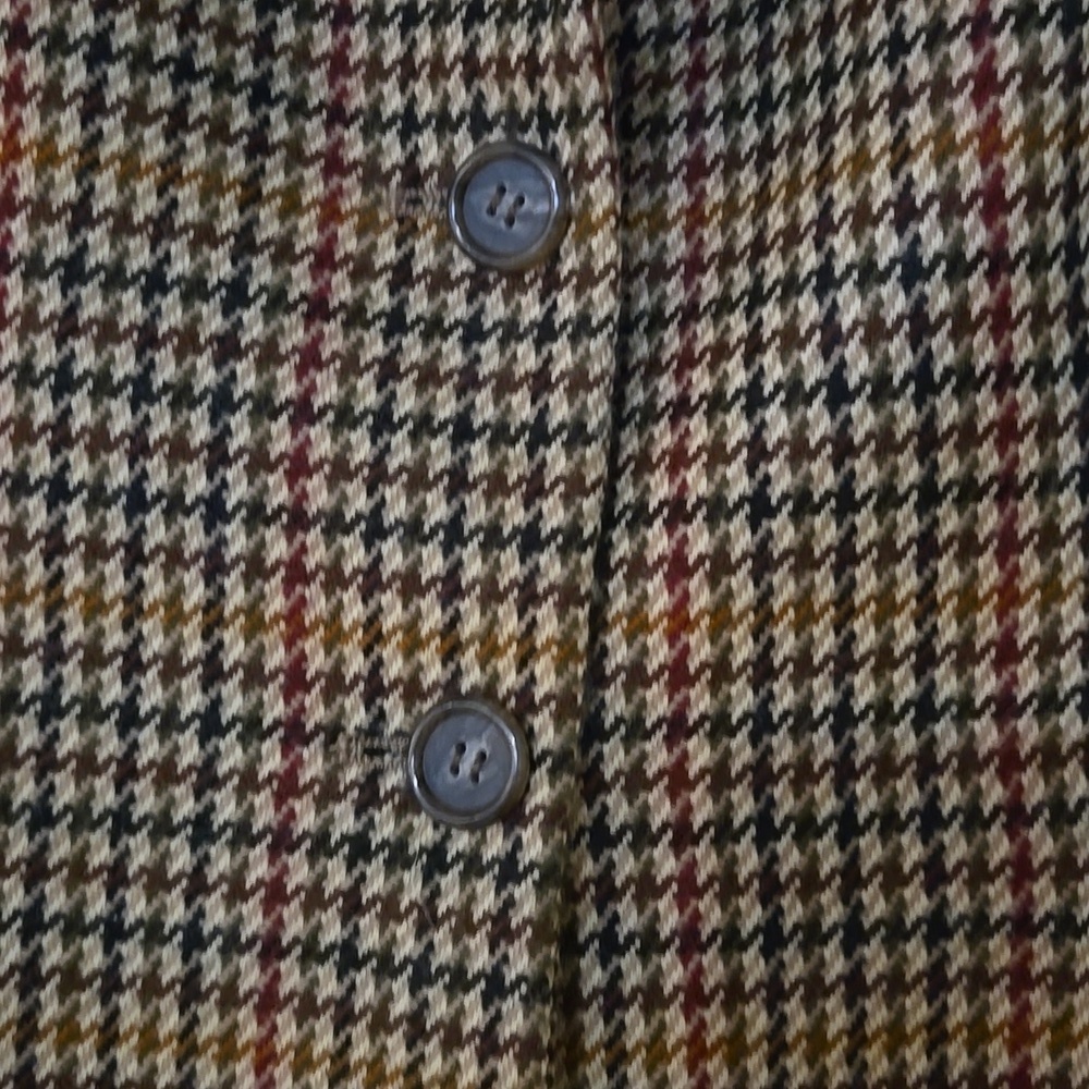 DKNY Vintage Houndstooth Wool And Cashmere Blazer Size 10 - Picture 4 of 14